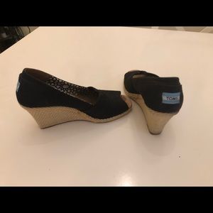 TOMS peep toe wedge